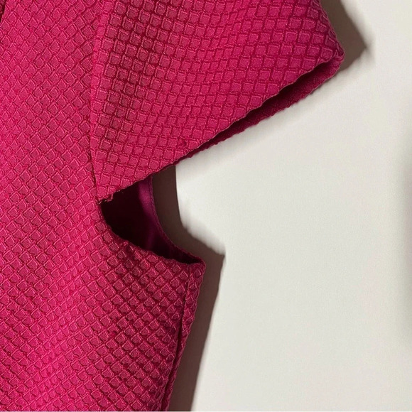 Eliza J Fuchsia Pink Textured Cap Sleeve Dress Size 12 - Picture 7 of 7